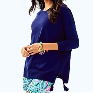Lilly Pulitzer Damara Coolmax Tassel Sweater Navy